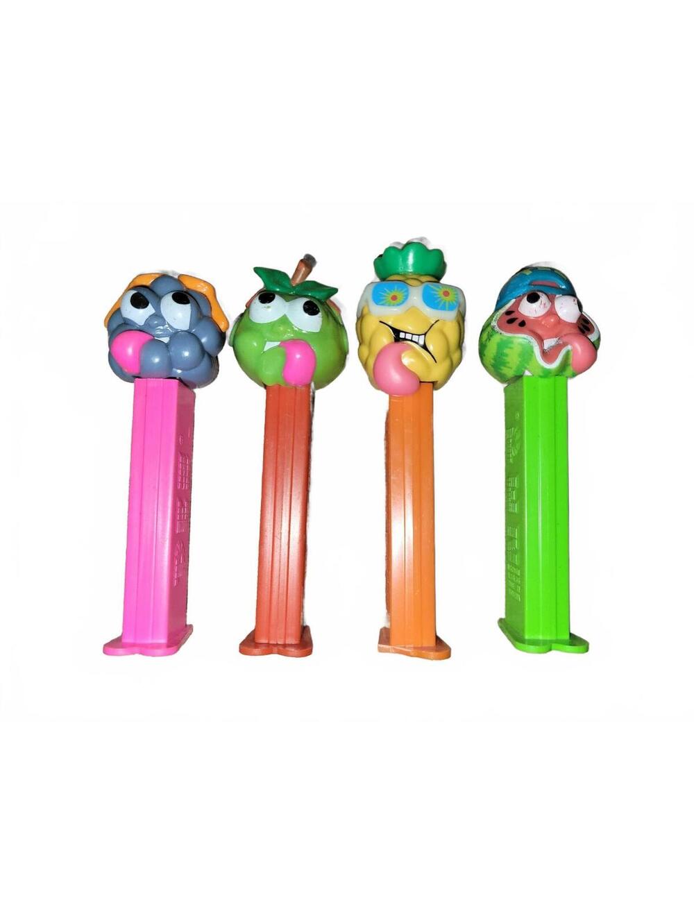 PEZ Fruit Sourz Dispensers: Pineapple, Grape, Watermelon & Apple *Read*